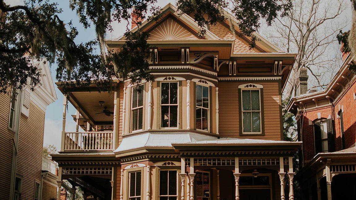 Multistory Victorian style home